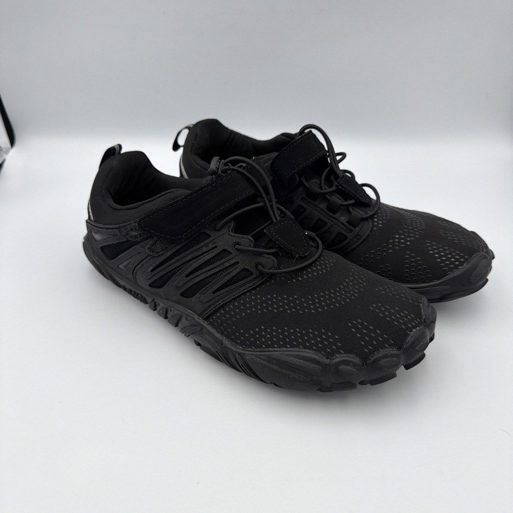 Women's Trail Hiking Sneakers Black Hook Strap Lightweight Walking Shoes 39